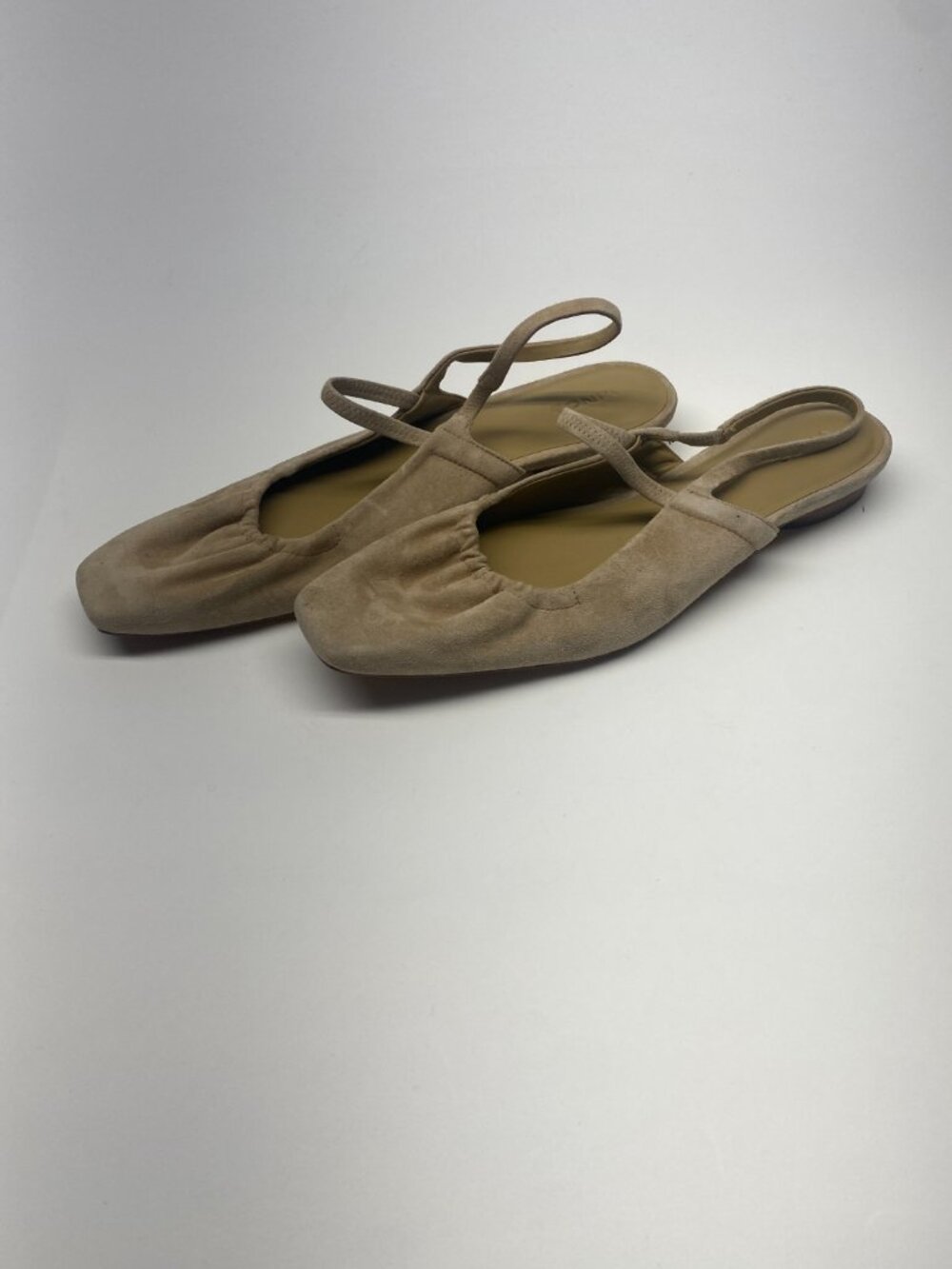 Vince Venice Women's Beige Suede Square Toe Slingback Flat Sz 11 - Picture 10 of 12